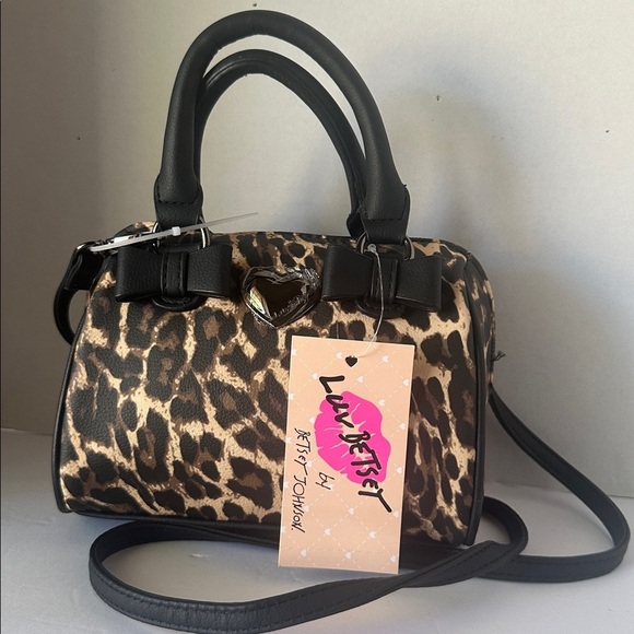 Luv Betsey Handbags - NWTRare Luv Betsey Johnson Leopard Print Mini Barrel Bag CrossbodySatchelCheetah